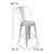 Flash Furniture CH-31320-24GB-SIL-GG Silver Galvanized Steel Counter Height Bar Stool