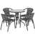 Flash Furniture TLH-087RD-037GY4-GG Gray Steel Round Table Set with 4 Chairs
