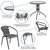 Flash Furniture TLH-087RD-037GY4-GG Gray Steel Round Table Set with 4 Chairs