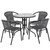 Flash Furniture TLH-087RD-037GY4-GG Gray Steel Round Table Set with 4 Chairs