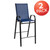 Flash Furniture 2-JJ-092H-NV-GG Blue Textilene Black Metal Frame Brazos Series Stacking Patio Barstool - Set of 2