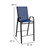 Flash Furniture 2-JJ-092H-NV-GG Blue Textilene Black Metal Frame Brazos Series Stacking Patio Barstool - Set of 2