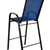 Flash Furniture 2-JJ-092H-NV-GG Blue Textilene Black Metal Frame Brazos Series Stacking Patio Barstool - Set of 2