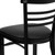 Flash Furniture XU-DG6Q6B1LAD-BLKV-GG Ladder Back Upholstered 2.5" Thick Foam Padded Seat Black Vinyl Hercules Series Restaurant Chair