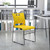 Flash Furniture RUT-2-YL-GG Yellow Metal Frame Perforated Back Hercules Series Stacking Chair