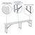 Flash Furniture RB-1172FH-GG 71" W x 10.25" D Granite White Plastic Top Gray Powder Coated Folding Bench