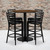 Flash Furniture MD-0011-GG 36" Dia. x 42" H Walnut Laminate Finish Round Table Set with 4 Metal Ladder Back Bar Stools