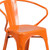 Flash Furniture CH-31270-OR-GG Orange Galvanized Steel with Arms Vertical Slat Back and Drain Hole Seat Armchair