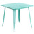 Flash Furniture ET-CT002-1-MINT-GG 31.5" W Mint Smooth Top Galvanized Steel Powder Coat Finish Square Table