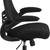 Flash Furniture BL-X-5H-GG Black Padded Arms Heavy Duty Black Nylon Base Executive Swivel Office Chair