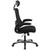 Flash Furniture BL-X-5H-GG Black Padded Arms Heavy Duty Black Nylon Base Executive Swivel Office Chair