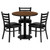 Flash Furniture MD-0002-GG 30" Dia. x 30" H Walnut Laminate Finish Round Table Set with 3 Metal Ladder Back Chairs