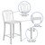 Flash Furniture CH-61200-24-WH-GG White Galvanized Steel Counter Height Bar Stool