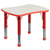 Flash Furniture YU-YCY-098-RECT-TBL-RED-GG Grey Laminate/Red Rectangular Plastic Top Safety Rounded Corners Preschool Activity Table