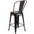 Flash Furniture CH-31320-24GB-BQ-GG Black And Antique Gold Galvanized Steel Counter Height Bar Stool