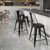 Flash Furniture CH-31320-24GB-BQ-GG Black And Antique Gold Galvanized Steel Counter Height Bar Stool