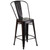 Flash Furniture CH-31320-24GB-BQ-GG Black And Antique Gold Galvanized Steel Counter Height Bar Stool