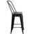 Flash Furniture CH-31320-24GB-BQ-GG Black And Antique Gold Galvanized Steel Counter Height Bar Stool
