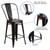 Flash Furniture CH-31320-24GB-BQ-GG Black And Antique Gold Galvanized Steel Counter Height Bar Stool