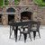 Flash Furniture ET-CT005-4-30-BK-GG Black Steel Square Table Set with 4 Chairs