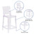 Flash Furniture OW-SQUAREBACK-24-GG Transparent Crystal Molded Polycarbonate Square Back Ghost Counter Stool