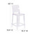 Flash Furniture OW-SQUAREBACK-24-GG Transparent Crystal Molded Polycarbonate Square Back Ghost Counter Stool