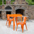 Flash Furniture CH-51090TH-2-18ARM-OR-GG 30" Dia. x 29 1/2" H Orange Metal Round Table and 2 Chair Set