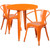 Flash Furniture CH-51090TH-2-18ARM-OR-GG 30" Dia. x 29 1/2" H Orange Metal Round Table and 2 Chair Set