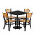 Flash Furniture MD-0010-GG 30" Dia. x 30" H Black Laminate Finish Square Table Set with 4 Slots and Circle Cutout Chairs