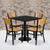 Flash Furniture MD-0010-GG 30" Dia. x 30" H Black Laminate Finish Square Table Set with 4 Slots and Circle Cutout Chairs