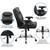 Flash Furniture GO-2073-LEA-GG Black Bonded Leather Padded Arms Mid Back Design Hercules Series Big & Tall Executive Swivel Office Chair