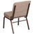 Flash Furniture FD-CH0221-4-CV-BGE1-GG Beige 21.25" Width Steel Book Rack with Communion Cup Holder Copper Vein Frame Hercules Series Extra Wide Stacking Church Chair