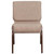 Flash Furniture FD-CH0221-4-CV-BGE1-GG Beige 21.25" Width Steel Book Rack with Communion Cup Holder Copper Vein Frame Hercules Series Extra Wide Stacking Church Chair
