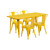 Flash Furniture ET-CT005-4-30-YL-GG Yellow Steel Rectangular Table Set with 4 Chairs