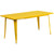 Flash Furniture ET-CT005-4-30-YL-GG Yellow Steel Rectangular Table Set with 4 Chairs