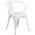 Flash Furniture CH-51090TH-4-18ARM-WH-GG 30" Dia. x 29 1/2" H White Metal Round Table and 4 Chair Set