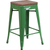 Flash Furniture CH-31320-24-GN-WD-GG Green Green Textured Wood Seat With Galvanized Steel Counter Height Backless Bar Stool