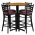 Flash Furniture HDBF1027-GG 30" Dia. x 42" H Natural Laminate Finish Round Table Set with 4 Metal Ladder Back Bar Stools