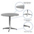 Flash Furniture TLH-052-3-GG Aluminum With Smooth Stainless Steel Top Round Table