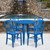 Flash Furniture CH-51090TH-4-18VRT-BL-GG 30" Dia. x 29 1/2" H Blue Metal Round Table and 4 Chair Set