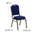 Flash Furniture FD-C01-GOLDVEIN-208-GG Navy Blue Diamond Patterned Fabric Gold Powder Coated Frame Finish Hercules Series Stacking Banquet Chair