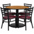 Flash Furniture RSRB1007-GG 36" Dia. x 30" H Natural Laminate Finish Round Table Set with 4 Metal Ladder Back Metal Ladder Back Chairs