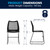 Flash Furniture RUT-498A-BLACK-GG Black Metal Frame Perforated Back Hercules Series Stacking Chair