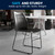 Flash Furniture RUT-498A-BLACK-GG Black Metal Frame Perforated Back Hercules Series Stacking Chair