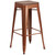 Flash Furniture ET-BT3503-30-POC-WD-GG Copper Galvanized Steel with Textured Wood Seat Bar Stool
