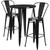 Flash Furniture CH-51090BH-2-30CAFE-BK-GG 30" Dia. x 41" H Black Metal Round Bar Height Table and 2 Bar Stool Set