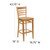 Flash Furniture XU-DGW0005BARLAD-NAT-GG Natural Finish Seat With Ladder Back Natural Finish Beechwood Frame Hercules Series Restaurant Bar Stool