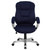 Flash Furniture GO-725-NVY-GG Navy Blue Microfiber Padded Arms High Back Design Executive Swivel Office Chair