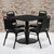 Flash Furniture RSRB1009-GG 36" Dia. X 30" H Black Laminate Finish Square Table Set with 4 Banquet Chairs
