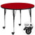 Flash Furniture XU-A48-RND-RED-T-A-CAS-GG 48" Dia. Round 22.25" - 30.4" Adjustable Height Red Activity Table